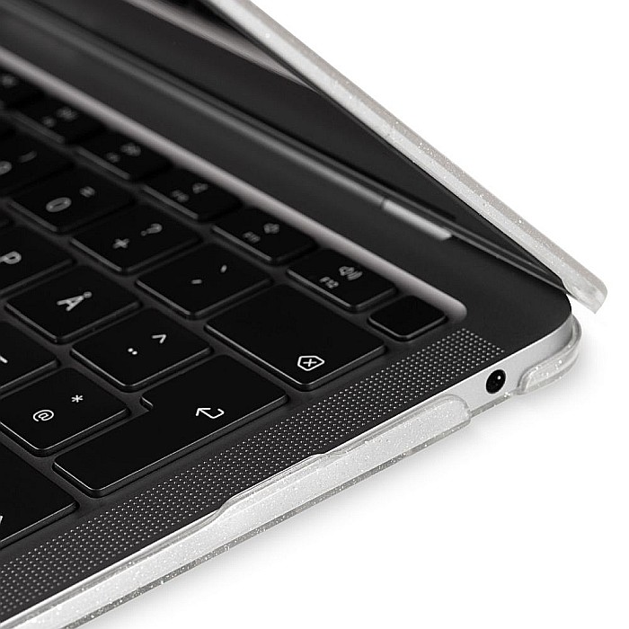 Carcasa de protectie pentru MacBook Pro M1/M2 14-inch A2442, A2779 - Transparent cu sclipici [7]
