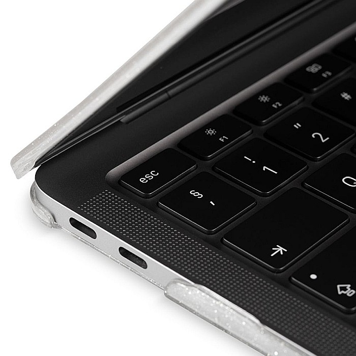 Carcasa de protectie pentru MacBook Pro M1/M2 14-inch A2442, A2779 - Transparent cu sclipici [6]