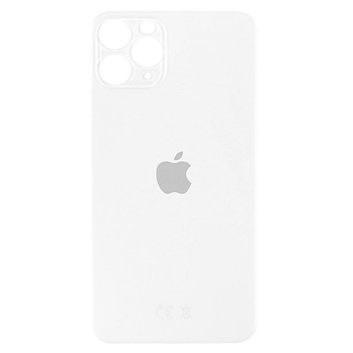 Sticla spate carcasa pentru iPhone 11 Pro, Big Hole - White [1]