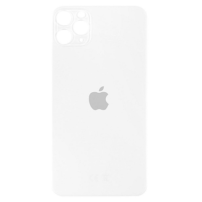 Sticla spate carcasa pentru iPhone 11 Pro Max, Big Hole - White [1]