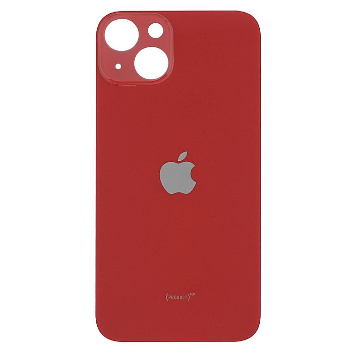 Sticla spate carcasa compatibil cu iPhone 13, RED, Big hole [1]