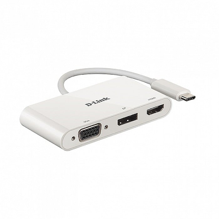 Docking Station Type-C 3in1 - Porturi: HDMI, VGA, Displayport -D-Link, Alb [2]