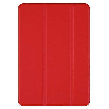 iPad mini (3rd gen) - Husa Magnetica cu spate transparent, colturi intarite pentru iPad Mini 1, 2, 3 7.9 Inch - Rosu