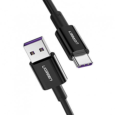 Chargere & Cabluri USB - Cablu de Date Type-C la Type-C, Fast Charge, 5A, 2 Metri, Ugreen, Negru