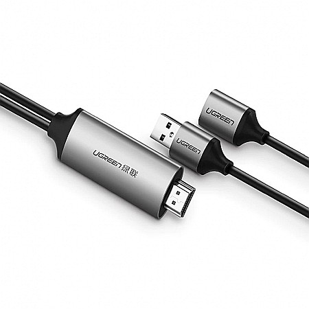 Accesorii laptop - Cablu video, adaptor USB la HDMI si USB compatibil cu laptop, 1m, Ugreen