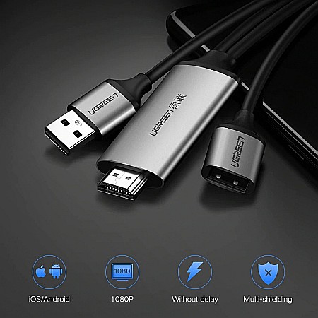Cablu video, adaptor USB la HDMI si USB compatibil cu laptop, 1m, Ugreen [1]