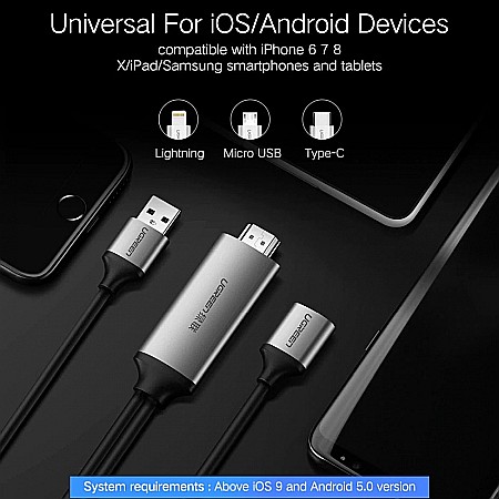 Cablu video, adaptor USB la HDMI si USB compatibil cu laptop, 1m, Ugreen [5]