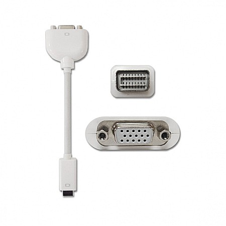 Adaptor Mini-DVI la VGA compatibil cu MacBook, Mac Mini, iMac 2006-2009, Alb [1]
