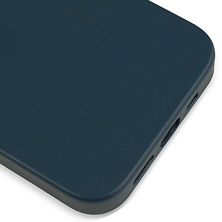 Husa din Piele Naturala pentru Apple iPhone 12 mini, compatibilitate MagSafe, Albastru [6]