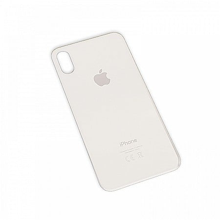 iPhone X - Sticla spate carcasa compatibila cu telefon Apple iPhone X, Alb, Big Hole