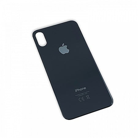 iPhone X - Sticla spate carcasa compatibila cu telefon Apple iPhone X, Negru, Big Hole