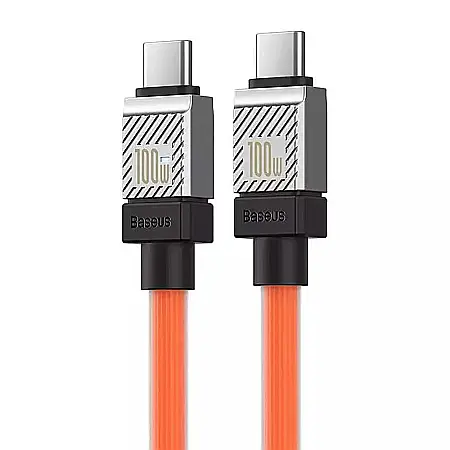Cablu de Date Type-C la Type-C Super Fast Charging PD100W, 2m - Baseus CoolPlay Series (CAKW000307) - Portocaliu [1]