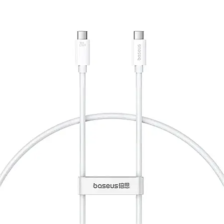 Cablu de date (incarcare) USB-C la USB-C (Type C) 240W / 40 Gbps, 1 metri lungime, Baseus - Alb [11]