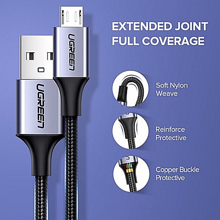 Cablu de Date USB la Micro USB, QC 2.0, 2A, 1.5m - Ugreen (60147) - Negru [6]