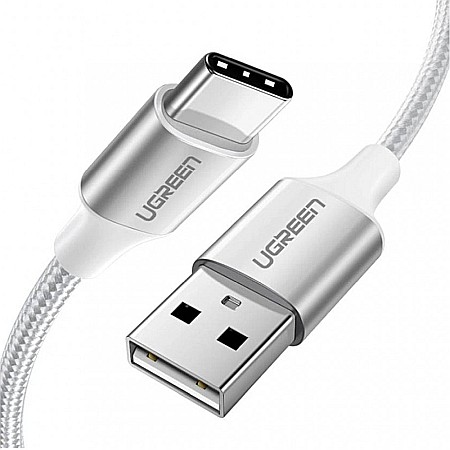 Chargere & Cabluri USB - Cablu de Date USB la Type-C, 3A, 1.5m - Ugreen (60132) - Alb