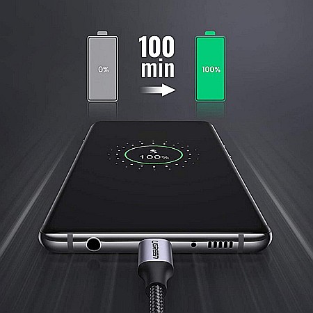 Cablu de Date USB la Type-C, 3A, 1.5m - Ugreen (60132) - Alb [2]