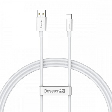 Chargere & Cabluri USB - Cablu de Date USB la Type-C, 65W, 1m - Baseus Superior Series (CAYS000902) - Alb