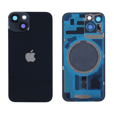Top Piese iPhone - Capac spate sticla iPhone 14 cu magnet, fara NFC, culoare Midnight