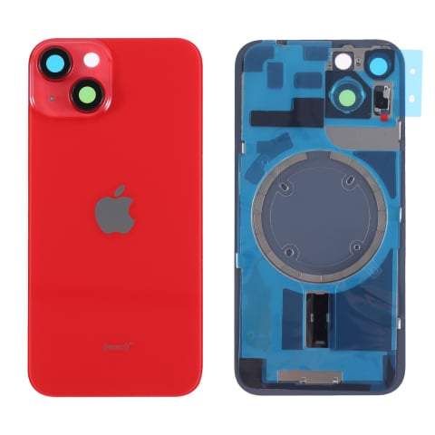 Top Piese iPhone - Capac spate sticla iPhone 14 cu magnet, fara NFC, culoare Red