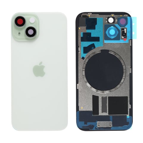 Top Piese iPhone - Capac spate sticla iPhone 15 cu magnet, fara NFC, culoare Green