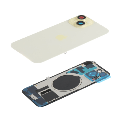 Capac spate sticla iPhone 15 cu magnet, fara NFC, culoare Yellow [1]