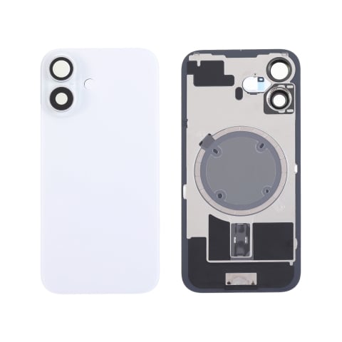 iPhone 16 - Capac spate sticla iPhone 16 cu magnet, fara NFC, culoare White 