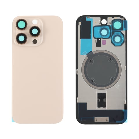 Top Piese iPhone - Capac spate sticla iPhone 16 Pro cu magnet, fara NFC, culoare Desert Titanium