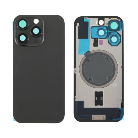 Top Piese iPhone - Capac spate sticla iPhone 16 Pro cu magnet, fara NFC, culoare Black Titanium