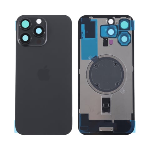 iPhone 16 Pro Max - Capac spate sticla iPhone 16 Pro Max cu magnet, fara NFC, culoare Black Titanium
