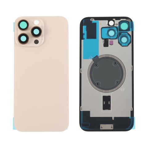 iPhone 16 Pro Max - Capac spate sticla iPhone 16 Pro Max cu magnet, fara NFC, culoare Desert Titanium