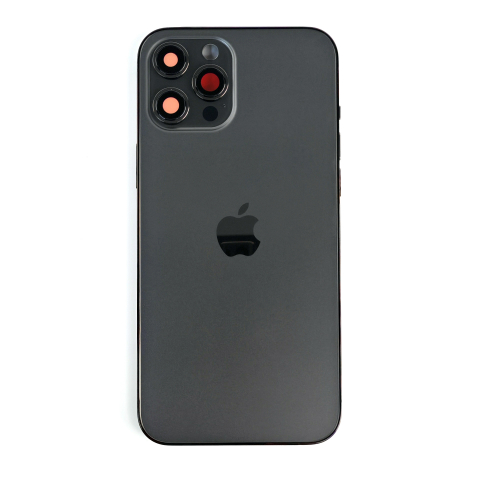 Housing iPhone - Carcasa completa si capac pentru iPhone 12 Pro Max cu sim tray si flex, Refurbish Top Quality, Graphite