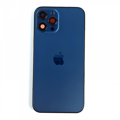 Housing iPhone - Carcasa completa si capac pentru iPhone 12 Pro Max cu sim tray si flex, Refurbish Top Quality, Pacific Blue