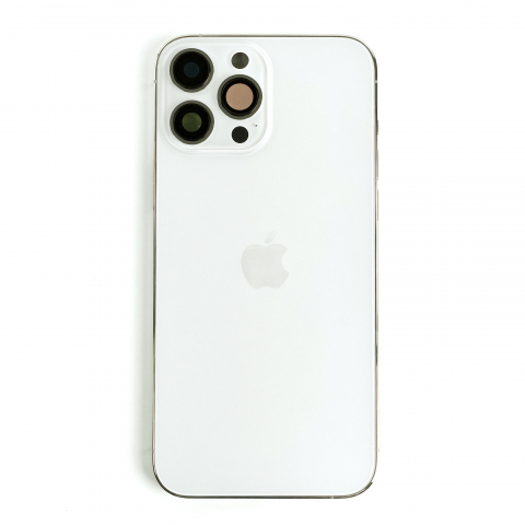 Housing iPhone - Carcasa completa si capac pentru iPhone 13 Pro Max cu sim tray si flex, Refurbish Top Quality, Silver