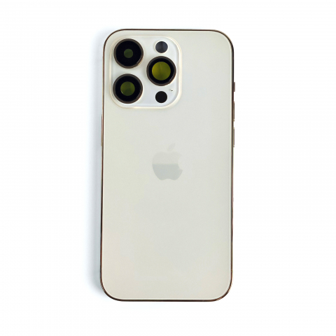 Housing iPhone - Carcasa completa si capac pentru iPhone 14 Pro cu sim tray si flex, Refurbish Top Quality, Gold