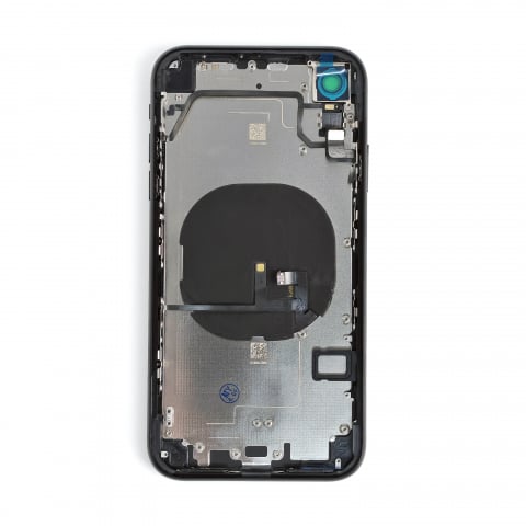 Carcasa completa si capac pentru iPhone XR cu sim tray si flex, Refurbish Top Quality, Black [1]