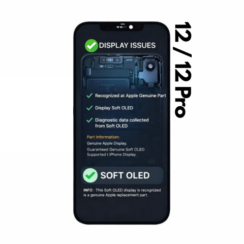 Display iPhone - Display Soft OLED iPhone 12 / 12 Pro 120Hz Diagnostic (Recunoscut de iOS) - Garantie 12 luni