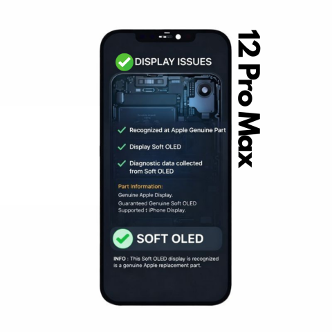 Display iPhone - Display Soft OLED iPhone 12 Pro Max 120Hz Diagnostic (Recunoscut de iOS) - Garantie 12 luni