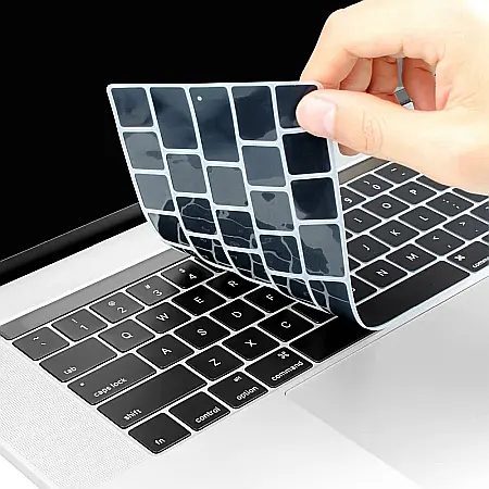 Folie de protectie pentru tastatura MacBook Pro A1706 A1707 A1989 A1990 A2159 2016-2019, Negru, Layout UK [2]
