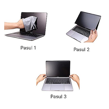 Folie display privacy compatibil cu Macbook Pro 15 Inch A1990, A1707, 2016 - 2019, Webcam cover integrat [5]