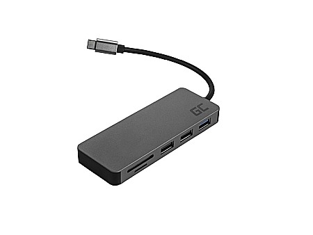 Docking Stations - Docking Station Type-C 7in1 - Porturi: USB 3.0, 2x USB 2.0, HDMI, SD, MicroSD Card Reader, Negru