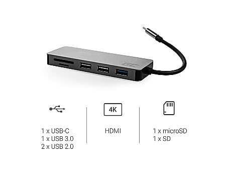 Docking Station Type-C 7in1 - Porturi: USB 3.0, 2x USB 2.0, HDMI, SD, MicroSD Card Reader, Negru [3]