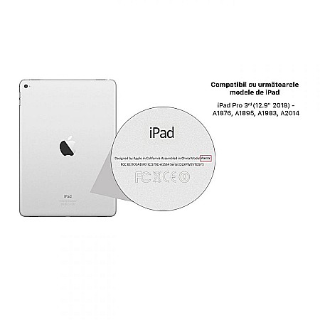 Husa Flip Magnetica cu suport Stylus Pen pentru iPad Pro 12.9 Inch 2018 - Roz [9]