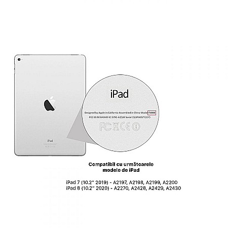 Husa Magnetica cu spate transparent, colturi intarite pentru iPad 7, 8 10.2 Inch - Dark Green [8]