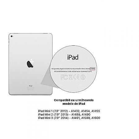 Husa Magnetica cu spate transparent, colturi intarite pentru iPad Mini 1, 2, 3 7.9 Inch - Roz [1]