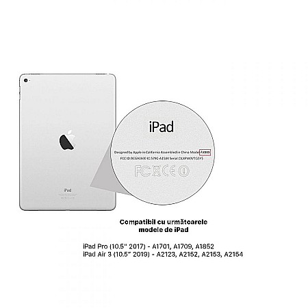 Husa Magnetica cu spate transparent, colturi intarite pentru iPad Air 3, Pro 10.5 Inch - Gri deschis [9]