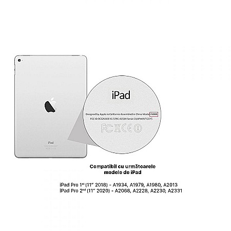 Husa Magnetica cu spate transparent, colturi intarite pentru iPad Pro 11 Inch 2018, 2020 - Navy Blue [1]