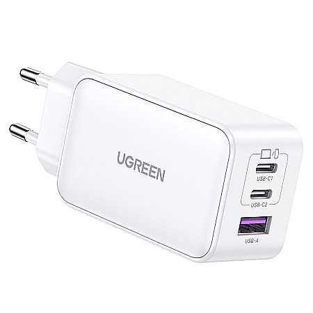 Charger, incarcator retea 240V, USB QC3.0, 2xUSB Type-C PD GaN 65W, 3.25A - Ugreen Nexode (15334) - Alb [1]