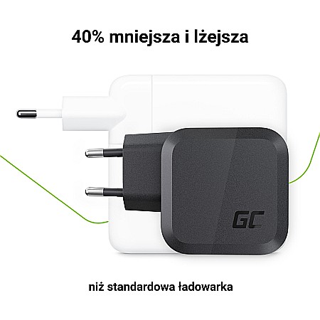 Incarcator Type-C 65W, 2x USB Type-C PD, 1x USB QC3.0, Power GaN, compatibil cu smartphone, laptop, tableta, MacBook, iPhone, iPad - Green Cell GC PowerGaN [2]