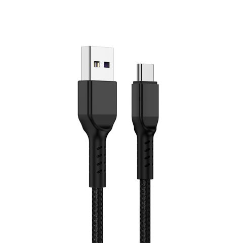 Cablu Încărcare și Transfer Date USB-A la Type-C NCC D111C, 1 Metru, Împletit, Negru - Garanție 12 luni [1]