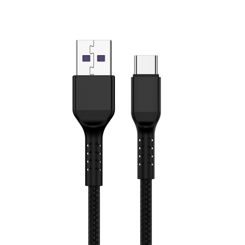Cablu Încărcare și Transfer Date USB-A la Type-C NCC D111C, 1 Metru, Împletit, Negru - Garanție 12 luni [2]
